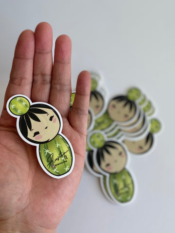 Mini Cactus Girl Sticker